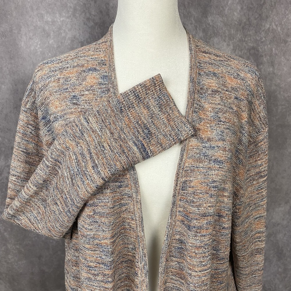 Madewell Long Cardigan S Cotton Wool Blue Orange Confetti Knit Pockets Sweater
